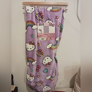 Hello Kitty Purple Cloud Rainbow Throw Blanket
